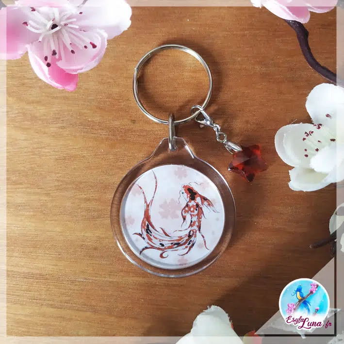 Carpe Koi Sakura Porte-clefs