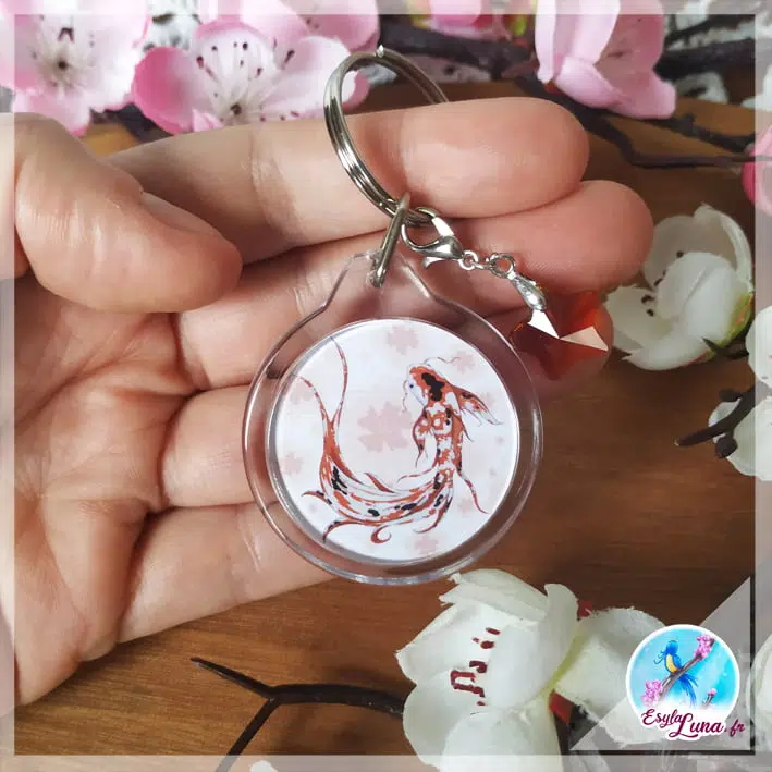 Carpe Koi Sakura Porte-clefs – Image 3