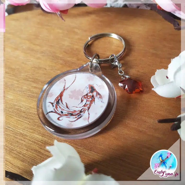 Carpe Koi Sakura Porte-clefs – Image 2