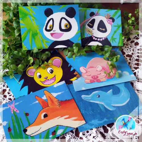 Lot de 6 Cartes Postales Ti-nanimo