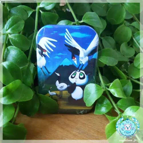 Panda et Tsuru la Rencontre Badges Magnets