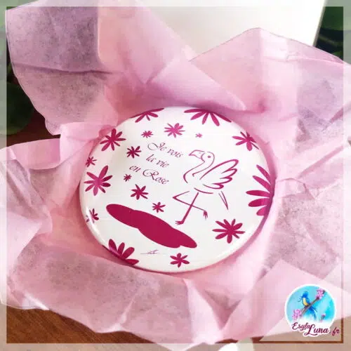 Flamant rose Miroir de poche