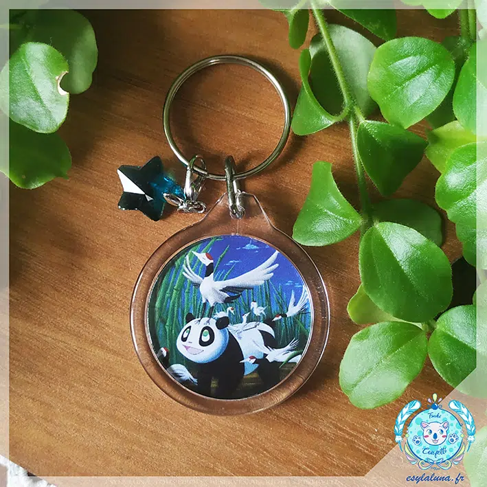 Panda et Tsuru la Balade Porte-clefs