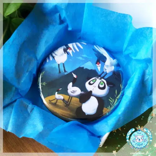 Panda et Tsuru la Rencontre Miroir de poche