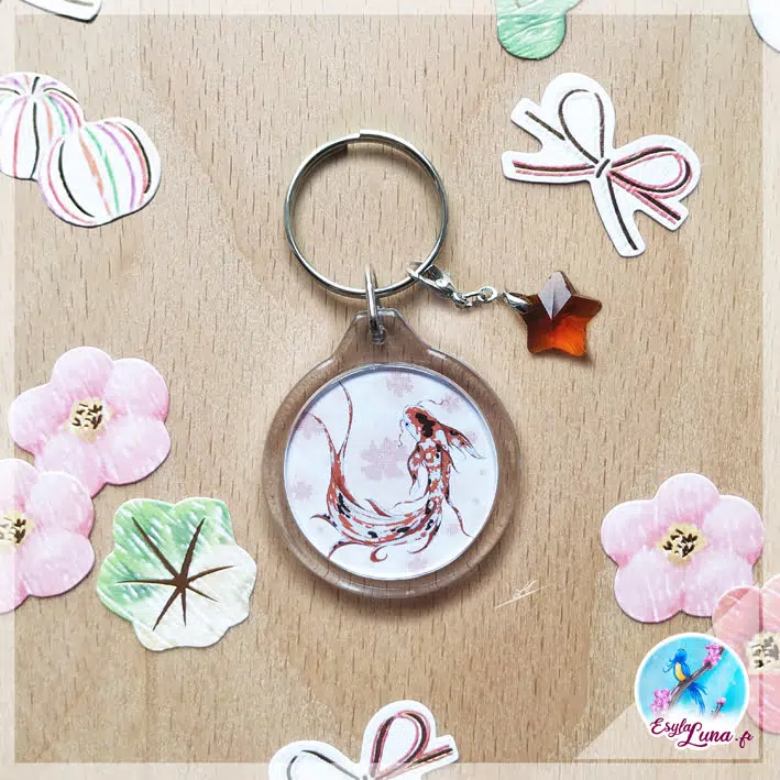 Carpe Koi Sakura Porte-clefs – Image 5