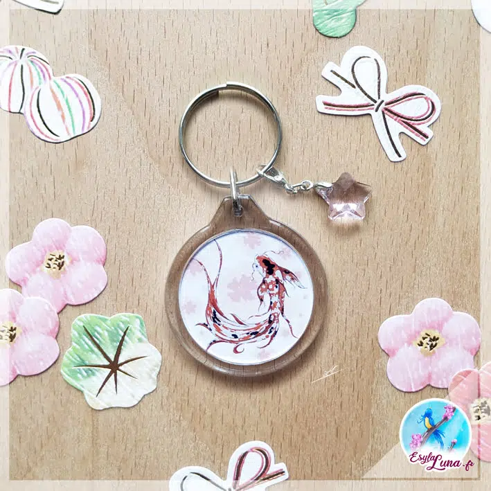 Carpe Koi Sakura Porte-clefs – Image 6