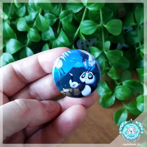Panda et Tsuru la Rencontre Badges Magnets