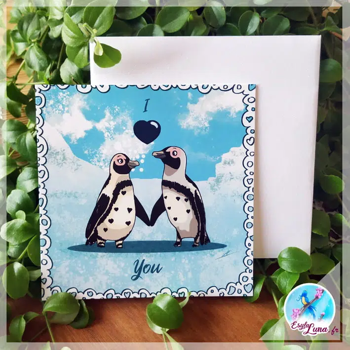 Pingouins carte postale