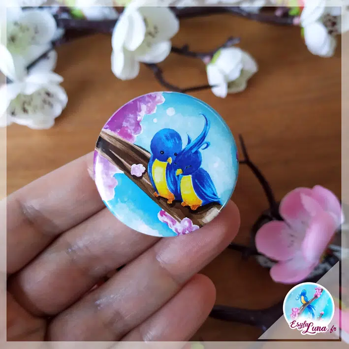 Lien éternel Magnet Oiseaux Bleus - Esyla Luna