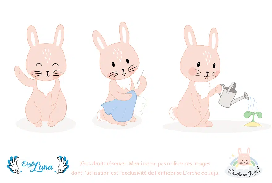 Commande Graphisme Lapins | Esyla Luna