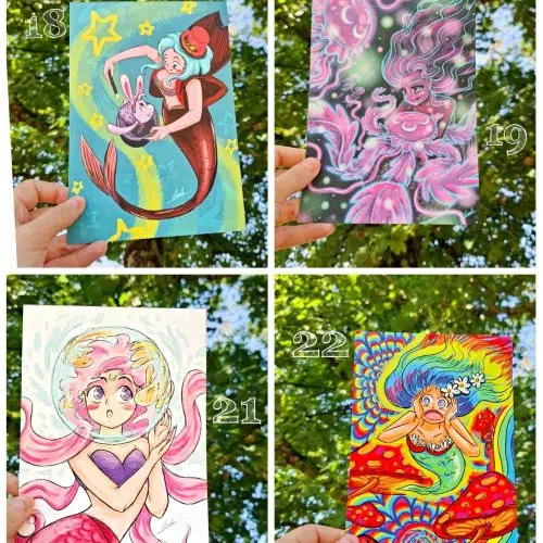 Cartes Sirènes Abracadabra, Biolumi, Aquarium, Psyché